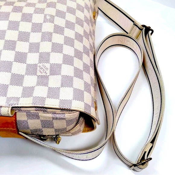 Auth Louis Vuitton LV Damier Azur Navaglio Messenger Bag Crossbody Satchel - Picture 4 of 10